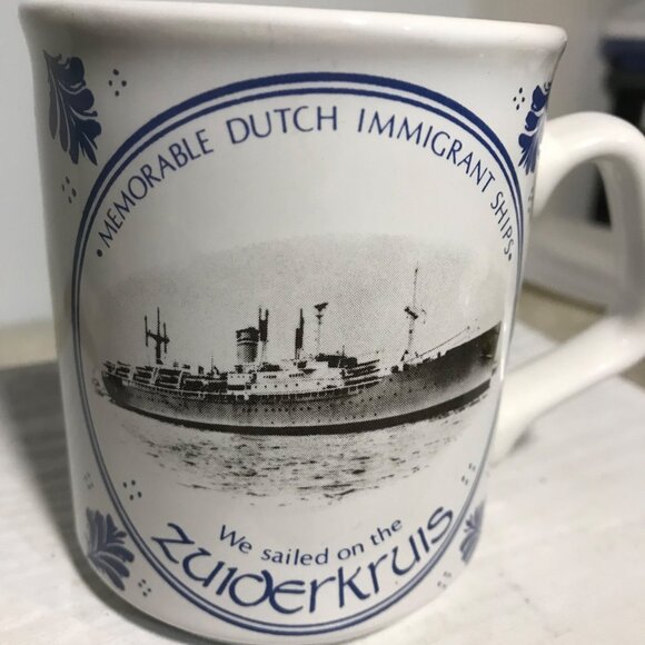 Vintage Vaarwel Mijn Nederland Zuiderkruis Ship Mug - Picture 2 of 8